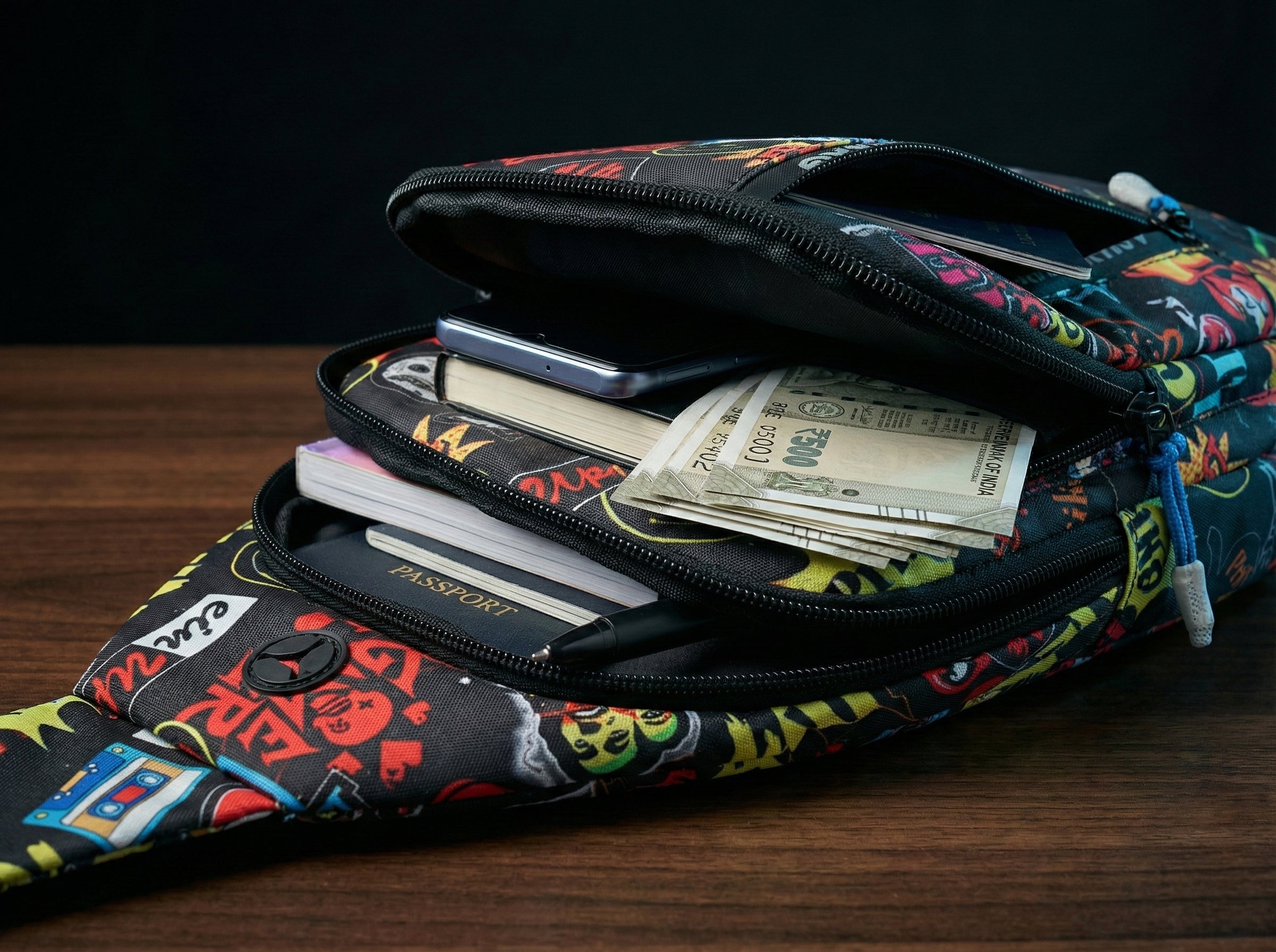 Graffiti Street Crossbody Sling Bag – Trendy Lightweight Travel & Daily Use Side Bag - AMANISHE STUDIO