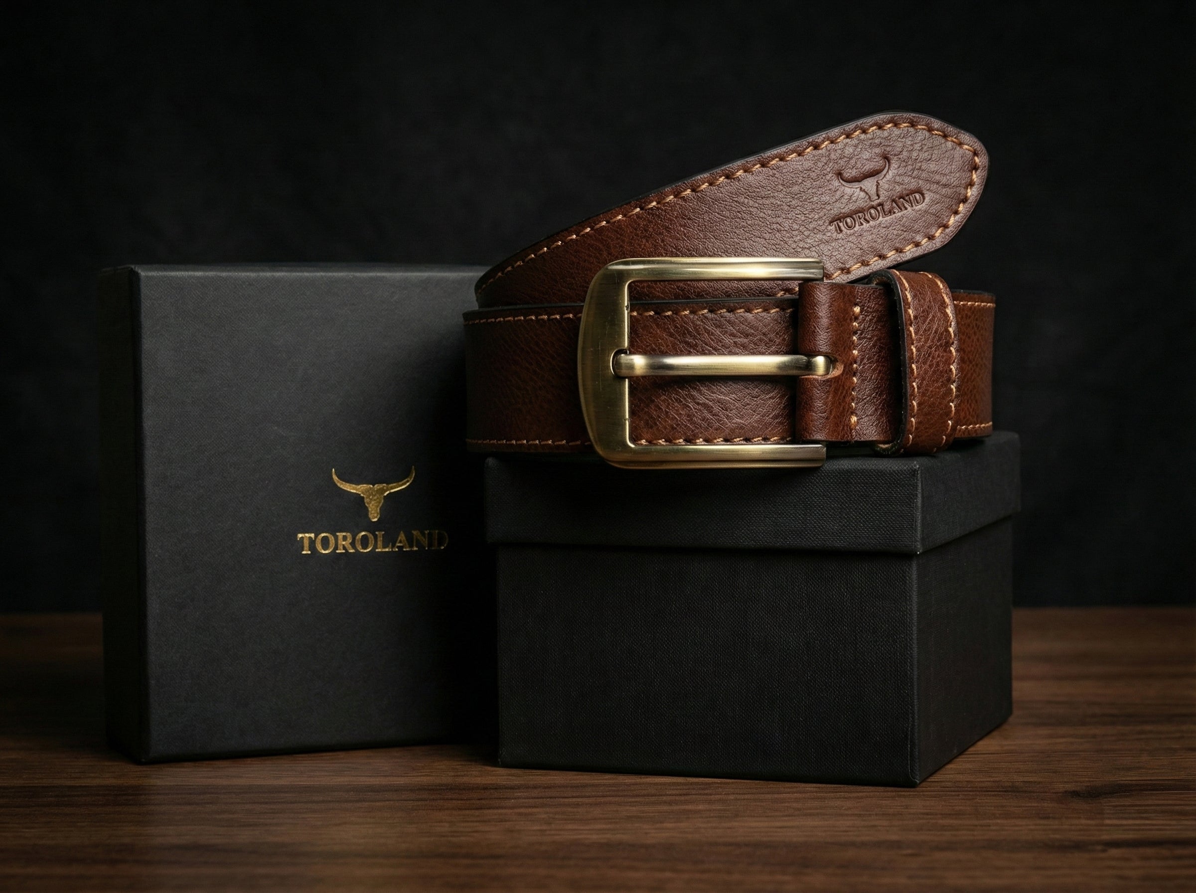 Toroland™ Men’s Premium Genuine Leather Belt – Adjustable Buckle Casual Classic Style - AMANISHE STUDIO