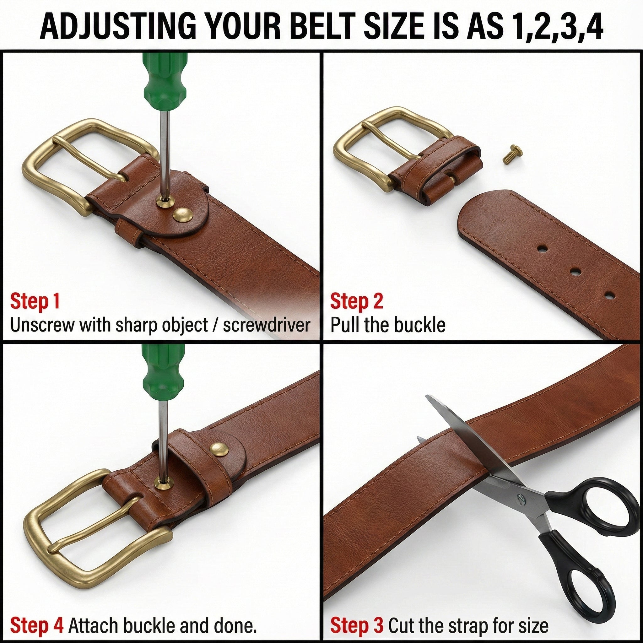 Toroland™ Men’s Premium Genuine Leather Belt – Adjustable Buckle Casual Classic Style - AMANISHE STUDIO