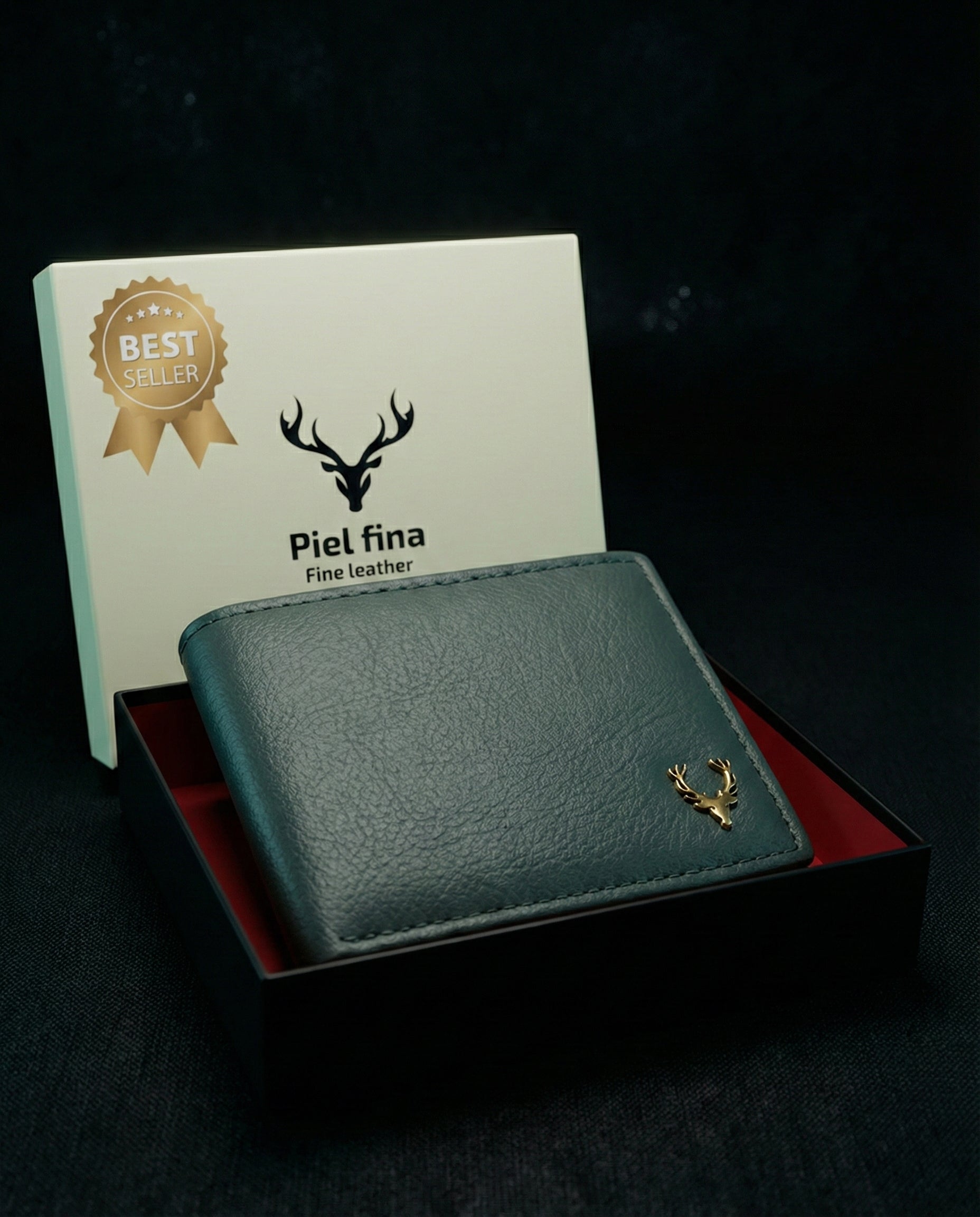 Piel Fina RFID Protected Genuine Leather Wallet for Men – Premium Slim Bi-Fold Men’s Wallet - AMANISHE STUDIO