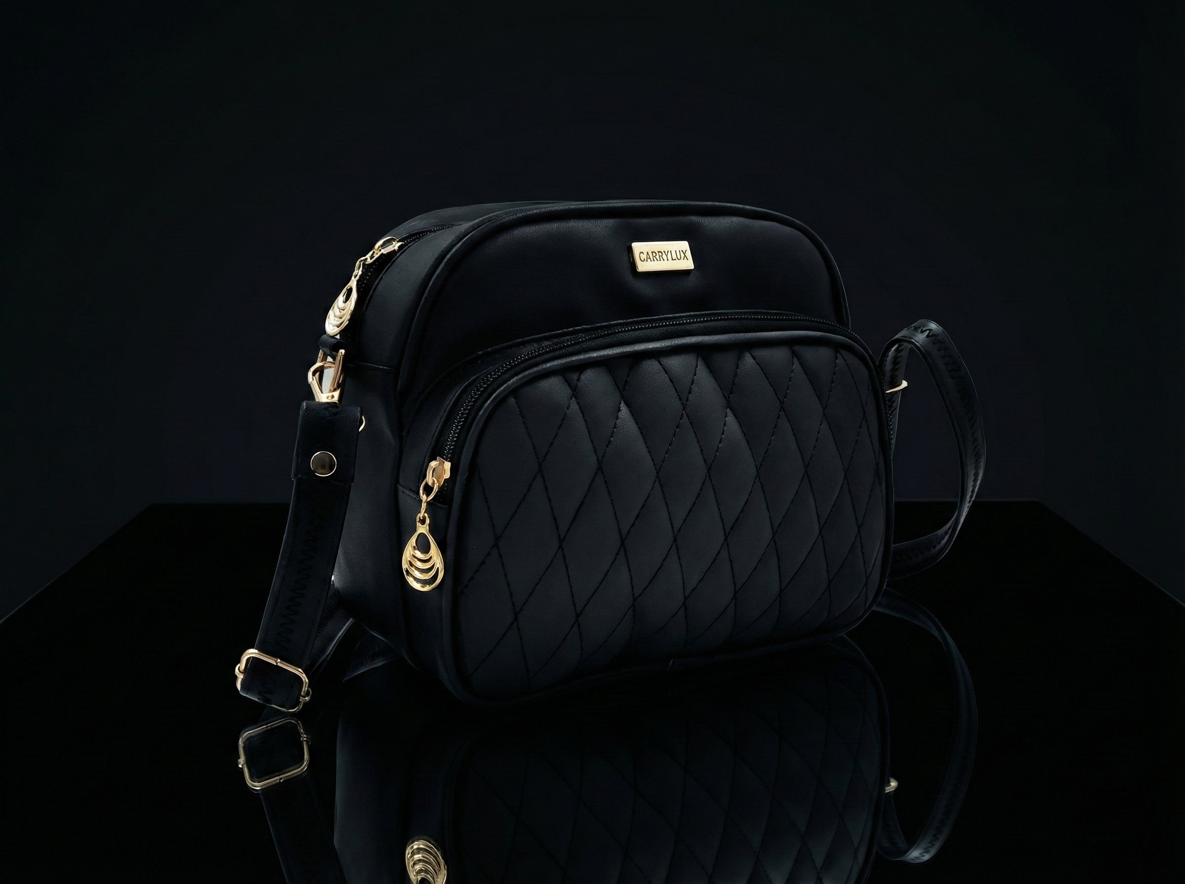 Luxury Quilted Crossbody Shoulder Bag – Premium PU Leather - AMANISHE STUDIO