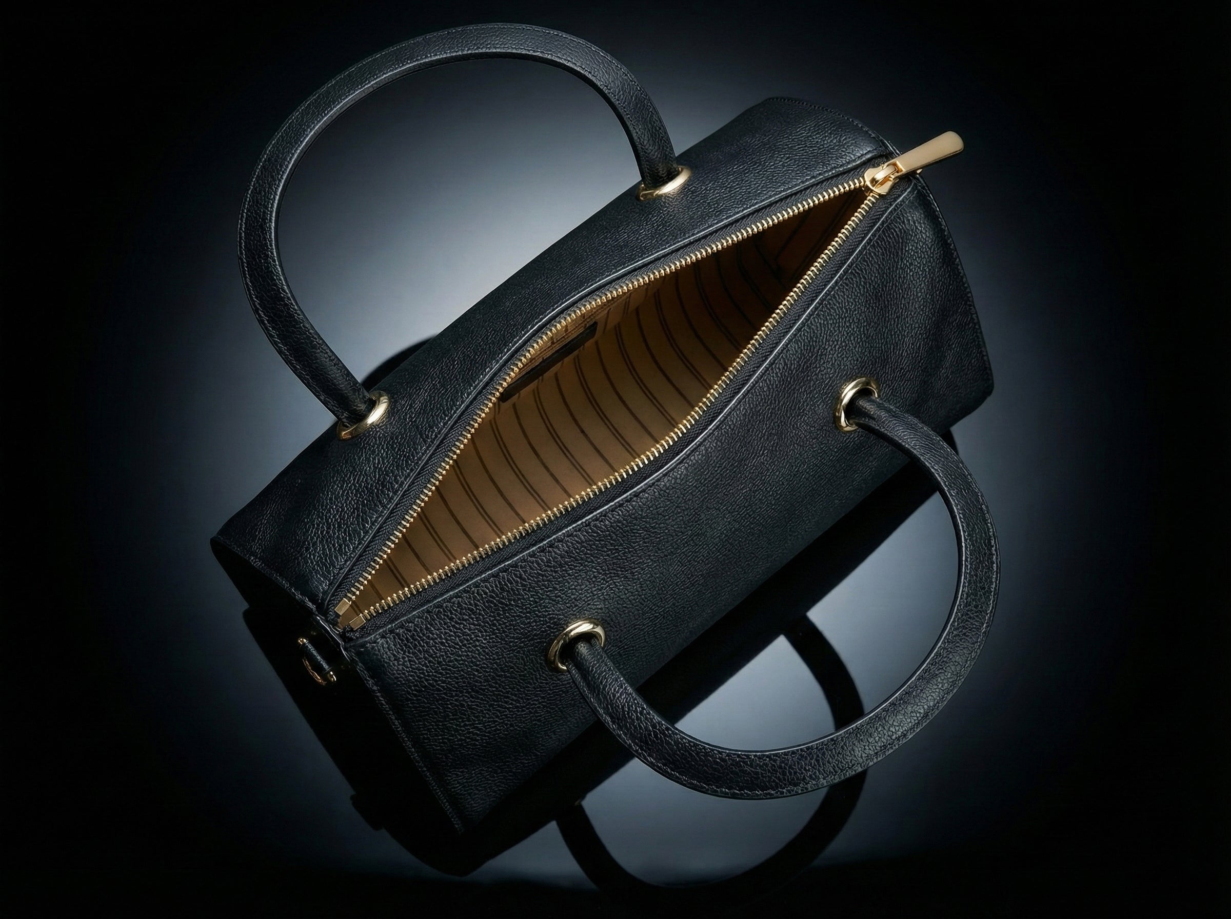 Premium Textured Black Handbag for Women – Office, Travel & Everyday Use | Elegant Top-Handle PU Bag - AMANISHE STUDIO