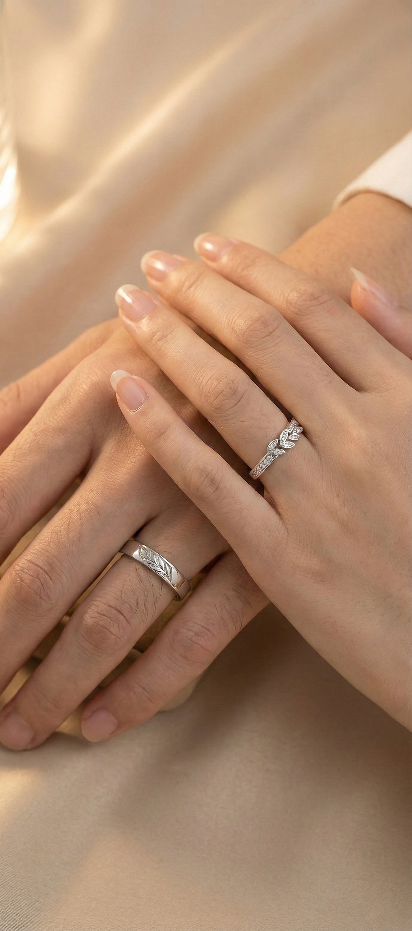 Premium Silver Couple Promise Rings – Adjustable Matching Ring Set for Men & Women (Pack of 2) - AMANISHE STUDIO