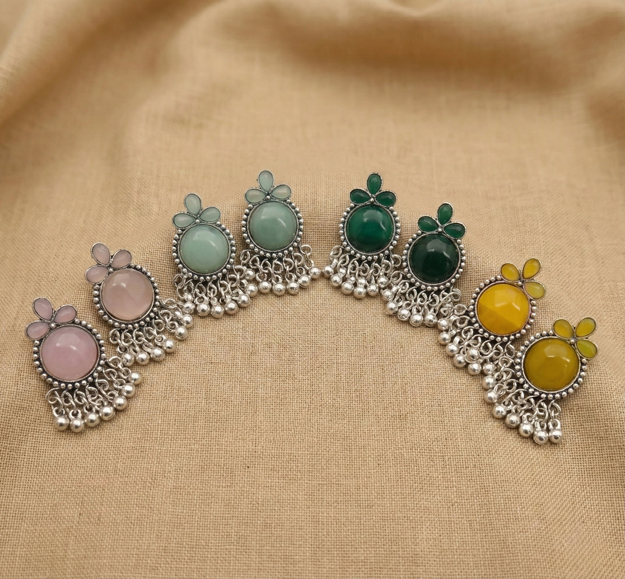 Trendy Oxidized Silver Dangler Earrings for Women & Girls | Casual & Ethnic Wear (4pcs) - AMANISHE STUDIO